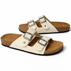 Torrid New Cream Buckle Slide Sandals Women’s Size 9WW Wide Width